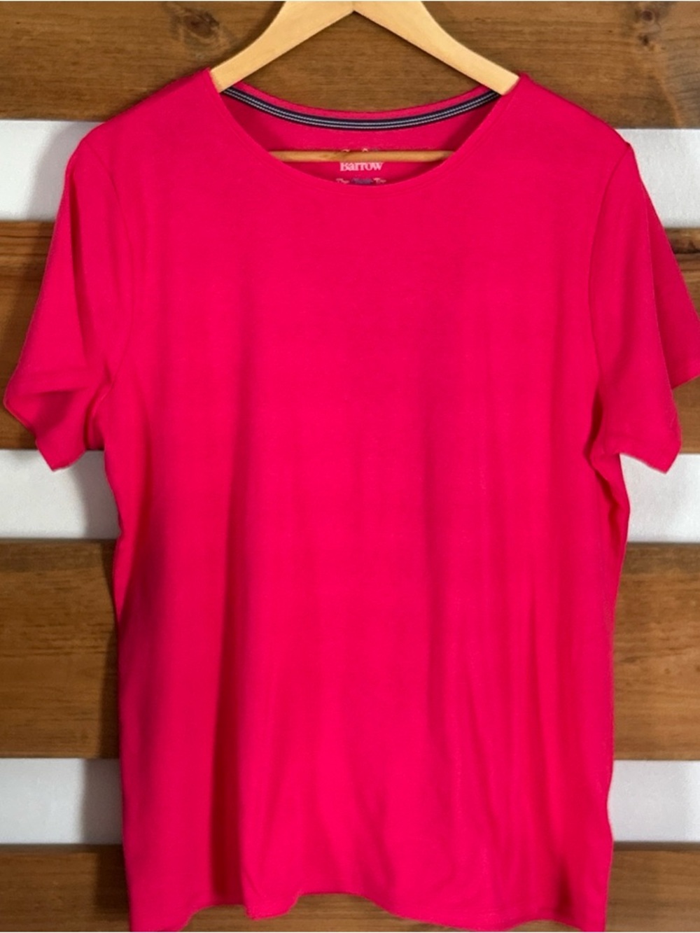 Croft & Barrow The Classic Tee Solid Hot Pink 100% Cotton Women's Size Large